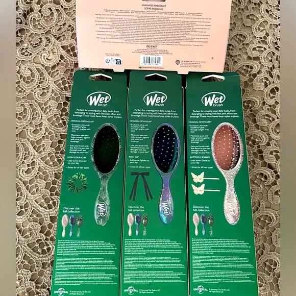 3 Pack Wet Brush Wicked Collection w/Accessories + Bonus Headband 💚New🩷 - Picture 4 of 8